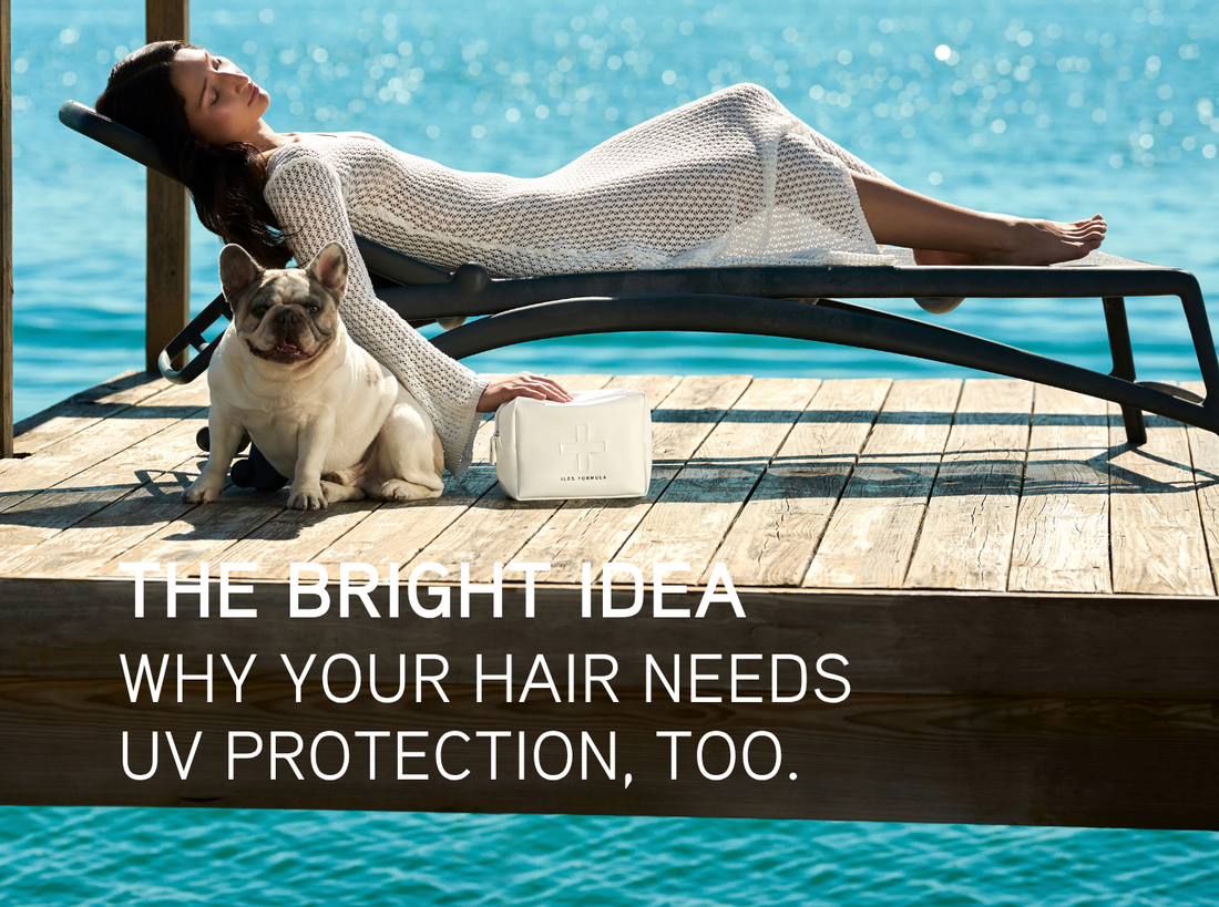 girl laying in the sun with her dog and Iles Formula Spa Pack 