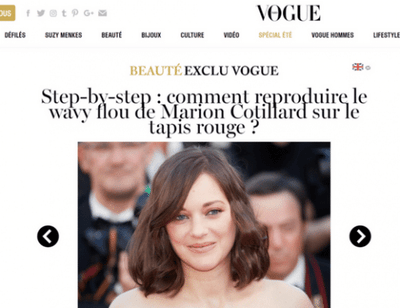 Vogue: Wendy's step-by-step to Marion Cotillard Red Carpet Hair