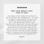 5 Star Review for Finishing Serum