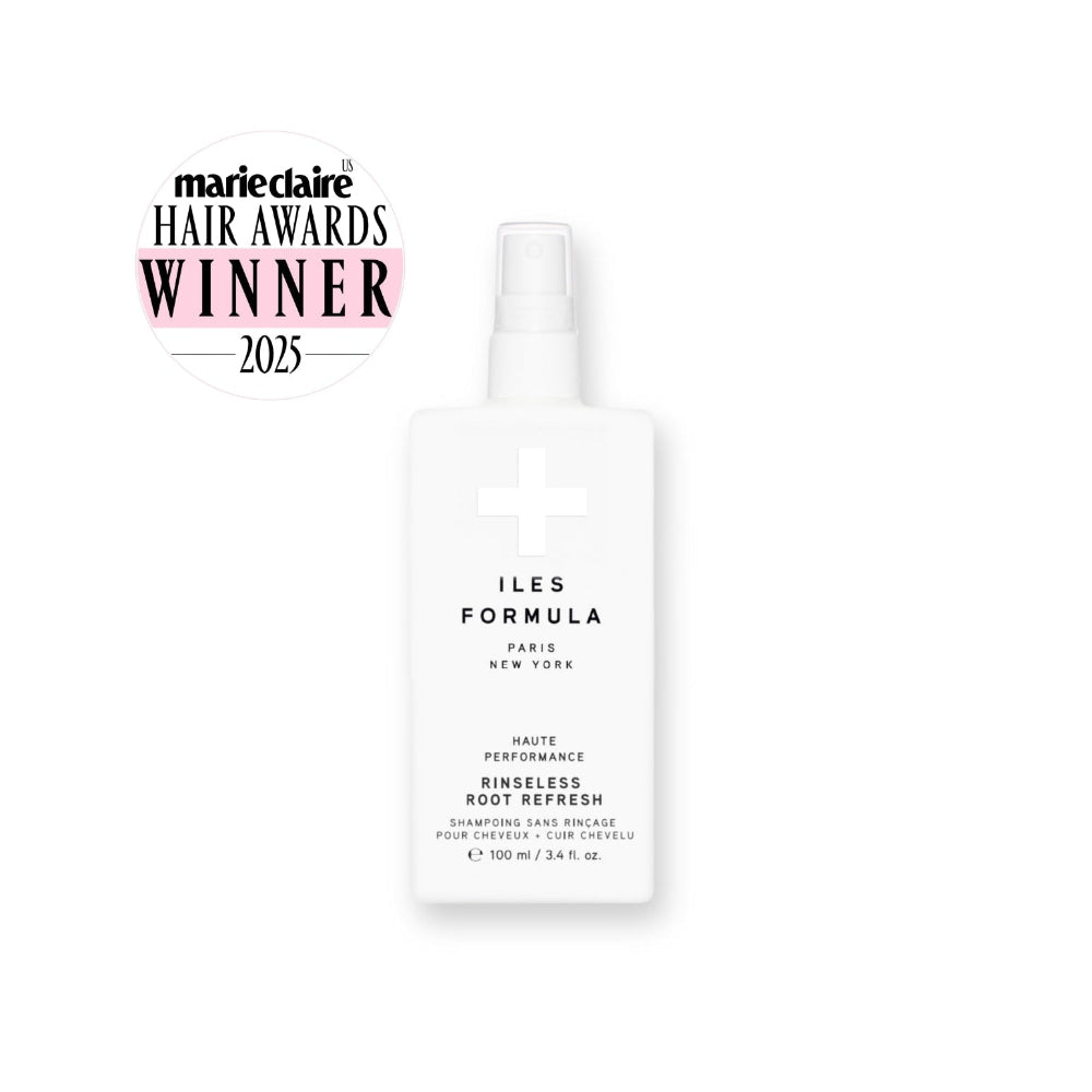 Dry Shampoo bottle with 'Marie Claire Hair Awards Winner 2025' text on a white background